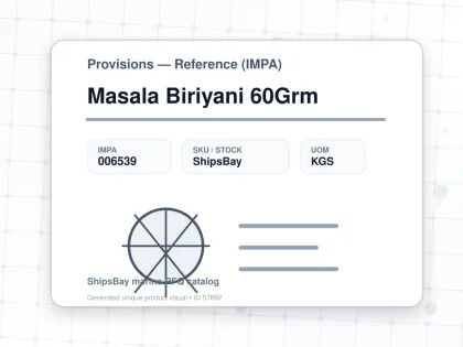 Masala Biriyani 60Grm - Provisions — Reference (IMPA) - IMPA 006539 - UOM KGS