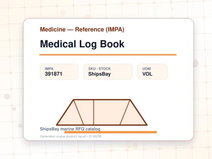 Medical Log Book - Medicine — Reference (IMPA) - IMPA 391871 - UOM VOL