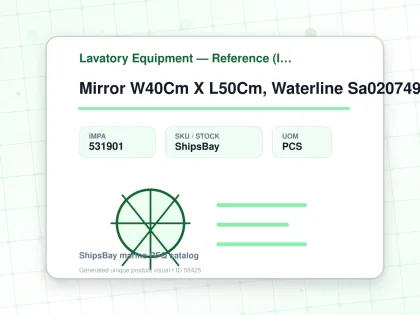Mirror W40Cm X L50Cm, Waterline Sa020749 - Lavatory Equipment — Reference (IMPA) - IMPA 531901 - UOM PCS
