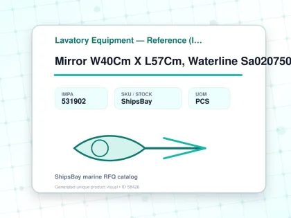 Mirror W40Cm X L57Cm, Waterline Sa020750 - Lavatory Equipment — Reference (IMPA) - IMPA 531902 - UOM PCS