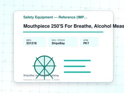 Mouthpiece 250'S For Breathe, Alcohol Measuring Instrument - Safety Equipment — Reference (IMPA) - IMPA 331218 - UOM PKT