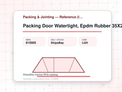 Packing Door Watertight, Epdm Rubber 35X20Mm L:10Mtr - Packing & Jointing — Reference (IMPA) - IMPA 815005 - UOM LGH