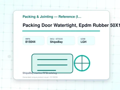 Packing Door Watertight, Epdm Rubber 50X10Mm L:10Mtr - Packing & Jointing — Reference (IMPA) - IMPA 815044 - UOM LGH
