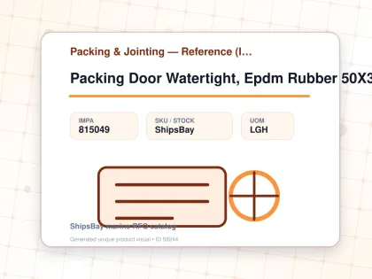 Packing Door Watertight, Epdm Rubber 50X35Mm L:10Mtr - Packing & Jointing — Reference (IMPA) - IMPA 815049 - UOM LGH