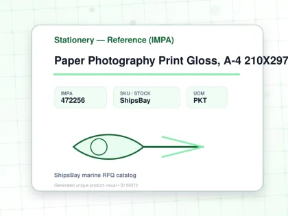 Paper Photography Print Gloss, A-4 210X297Mm 20'S - Stationery — Reference (IMPA) - IMPA 472256 - UOM PKT