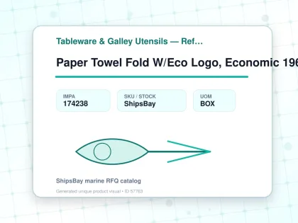 Paper Towel Fold W/Eco Logo, Economic 196Mmx240Mm 250'S/Box - Tableware & Galley Utensils — Reference (IMPA) - IMPA 174238 - UOM BOX
