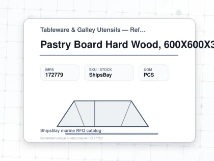 Pastry Board Hard Wood, 600X600X30Mm - Tableware & Galley Utensils — Reference (IMPA) - IMPA 172779 - UOM PCS