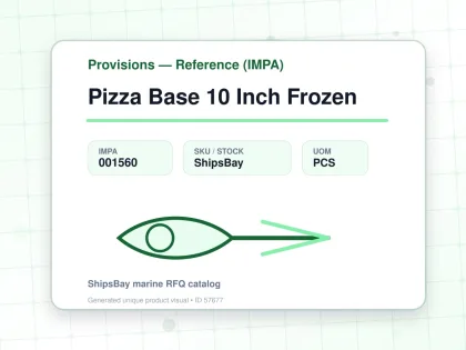 Pizza Base 10 Inch Frozen - Provisions — Reference (IMPA) - IMPA 001560 - UOM PCS
