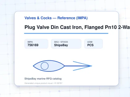 Plug Valve Din Cast Iron, Flanged Pn10 2-Way #52B Dn100 - Valves & Cocks — Reference (IMPA) - IMPA 756169 - UOM PCS