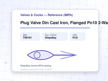 Plug Valve Din Cast Iron, Flanged Pn10 2-Way #52B Dn15 - Valves & Cocks — Reference (IMPA) - IMPA 756161 - UOM PCS