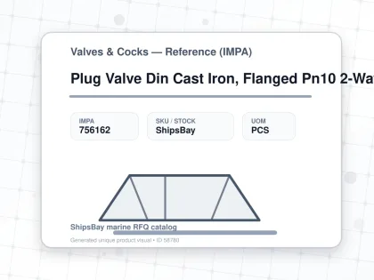 Plug Valve Din Cast Iron, Flanged Pn10 2-Way #52B Dn20 - Valves & Cocks — Reference (IMPA) - IMPA 756162 - UOM PCS