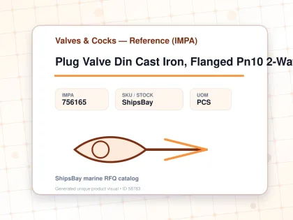 Plug Valve Din Cast Iron, Flanged Pn10 2-Way #52B Dn40 - Valves & Cocks — Reference (IMPA) - IMPA 756165 - UOM PCS