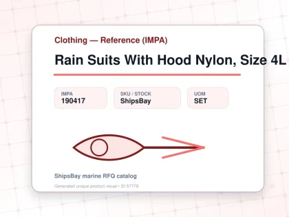 Rain Suits With Hood Nylon, Size 4L - Clothing — Reference (IMPA) - IMPA 190417 - UOM SET