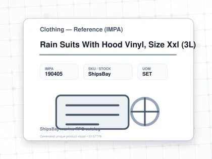 Rain Suits With Hood Vinyl, Size Xxl (3L) - Clothing — Reference (IMPA) - IMPA 190405 - UOM SET