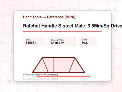 Ratchet Handle S.steel Male, 9.5Mm/Sq Drive 200Mm - Hand Tools — Reference (IMPA) - IMPA 616881 - UOM PCS