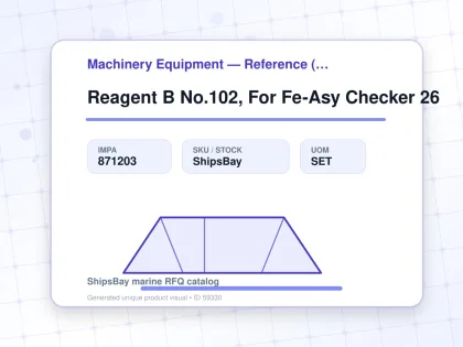 Reagent B No.102, For Fe-Asy Checker 26 - Machinery Equipment — Reference (IMPA) - IMPA 871203 - UOM SET