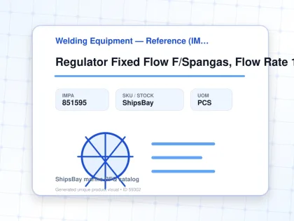 Regulator Fixed Flow F/Spangas, Flow Rate 1.0Ltr/Min - Welding Equipment — Reference (IMPA) - IMPA 851595 - UOM PCS