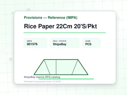 Rice Paper 22Cm 20'S/Pkt - Provisions — Reference (IMPA) - IMPA 001576 - UOM PCS
