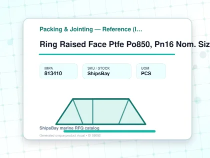 Ring Raised Face Ptfe Po850, Pn16 Nom. Size 100 162X115X2Mm - Packing & Jointing — Reference (IMPA) - IMPA 813410 - UOM PCS