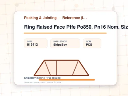 Ring Raised Face Ptfe Po850, Pn16 Nom. Size 150 218X169X2Mm - Packing & Jointing — Reference (IMPA) - IMPA 813412 - UOM PCS