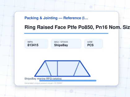 Ring Raised Face Ptfe Po850, Pn16 Nom. Size 300 385X325X2Mm - Packing & Jointing — Reference (IMPA) - IMPA 813415 - UOM PCS