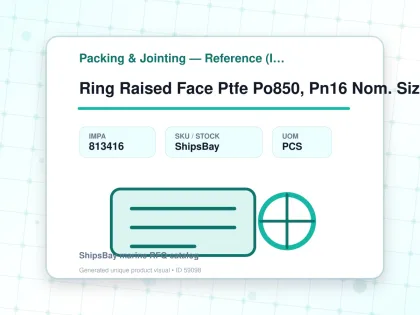 Ring Raised Face Ptfe Po850, Pn16 Nom. Size 350 438X368X2Mm - Packing & Jointing — Reference (IMPA) - IMPA 813416 - UOM PCS