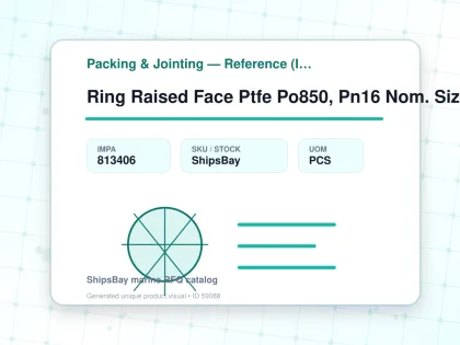 Ring Raised Face Ptfe Po850, Pn16 Nom. Size 40 92X49X2Mm - Packing & Jointing — Reference (IMPA) - IMPA 813406 - UOM PCS