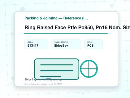 Ring Raised Face Ptfe Po850, Pn16 Nom. Size 400 490X420X2Mm - Packing & Jointing — Reference (IMPA) - IMPA 813417 - UOM PCS