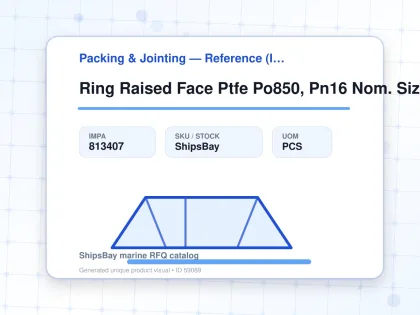 Ring Raised Face Ptfe Po850, Pn16 Nom. Size 50 107X61X2Mm - Packing & Jointing — Reference (IMPA) - IMPA 813407 - UOM PCS