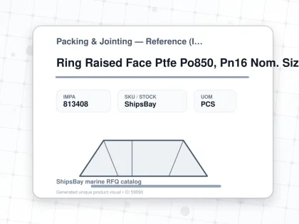 Ring Raised Face Ptfe Po850, Pn16 Nom. Size 65 127X77X2Mm - Packing & Jointing — Reference (IMPA) - IMPA 813408 - UOM PCS
