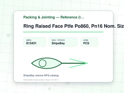 Ring Raised Face Ptfe Po860, Pn16 Nom. Size 125 192X141X3Mm - Packing & Jointing — Reference (IMPA) - IMPA 813431 - UOM PCS