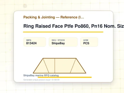Ring Raised Face Ptfe Po860, Pn16 Nom. Size 25 70X35X3Mm - Packing & Jointing — Reference (IMPA) - IMPA 813424 - UOM PCS