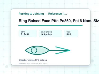 Ring Raised Face Ptfe Po860, Pn16 Nom. Size 250 330X274X3Mm - Packing & Jointing — Reference (IMPA) - IMPA 813434 - UOM PCS