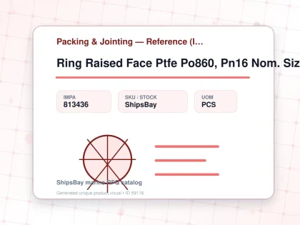 Ring Raised Face Ptfe Po860, Pn16 Nom. Size 350 438X368X3Mm - Packing & Jointing — Reference (IMPA) - IMPA 813436 - UOM PCS