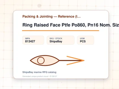Ring Raised Face Ptfe Po860, Pn16 Nom. Size 50 107X61X3Mm - Packing & Jointing — Reference (IMPA) - IMPA 813427 - UOM PCS