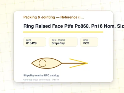 Ring Raised Face Ptfe Po860, Pn16 Nom. Size 80 142X90X3Mm - Packing & Jointing — Reference (IMPA) - IMPA 813429 - UOM PCS