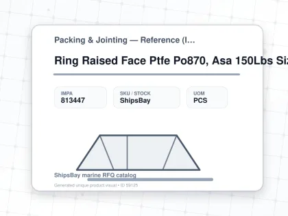 Ring Raised Face Ptfe Po870, Asa 150Lbs Size 65 123X73X2Mm - Packing & Jointing — Reference (IMPA) - IMPA 813447 - UOM PCS