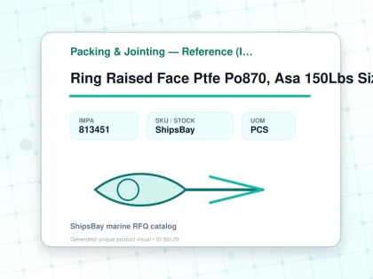 Ring Raised Face Ptfe Po870, Asa 150Lbs Size150 222X168X2Mm - Packing & Jointing — Reference (IMPA) - IMPA 813451 - UOM PCS