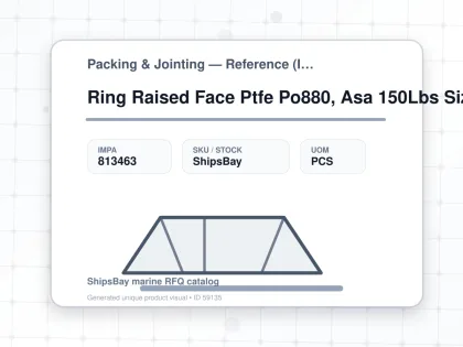 Ring Raised Face Ptfe Po880, Asa 150Lbs Size 25 66X33X3Mm - Packing & Jointing — Reference (IMPA) - IMPA 813463 - UOM PCS