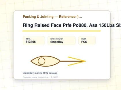 Ring Raised Face Ptfe Po880, Asa 150Lbs Size 50 104X60X3Mm - Packing & Jointing — Reference (IMPA) - IMPA 813466 - UOM PCS