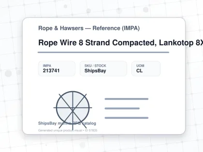 Rope Wire 8 Strand Compacted, Lankotop 8X26 15Mmdiax200Mtr - Rope & Hawsers — Reference (IMPA) - IMPA 213741 - UOM CL