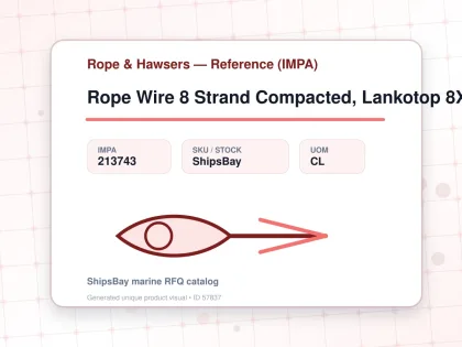 Rope Wire 8 Strand Compacted, Lankotop 8X26 17Mmdiax200Mtr - Rope & Hawsers — Reference (IMPA) - IMPA 213743 - UOM CL