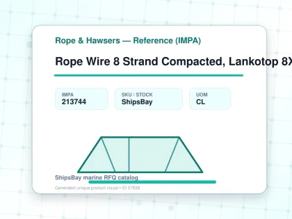 Rope Wire 8 Strand Compacted, Lankotop 8X26 18Mmdiax200Mtr - Rope & Hawsers — Reference (IMPA) - IMPA 213744 - UOM CL
