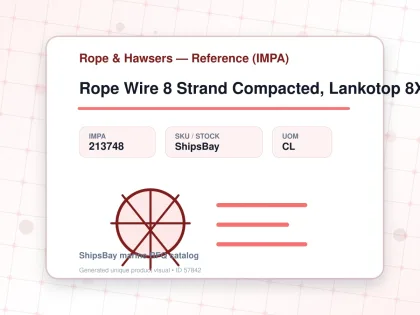 Rope Wire 8 Strand Compacted, Lankotop 8X26 24Mmdiax200Mtr - Rope & Hawsers — Reference (IMPA) - IMPA 213748 - UOM CL