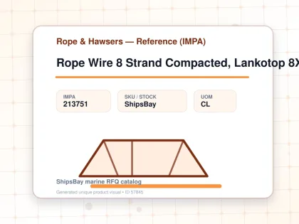Rope Wire 8 Strand Compacted, Lankotop 8X26 30Mmdiax200Mtr - Rope & Hawsers — Reference (IMPA) - IMPA 213751 - UOM CL