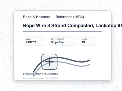 Rope Wire 8 Strand Compacted, Lankotop 8X26 32Mmdiax200Mtr - Rope & Hawsers — Reference (IMPA) - IMPA 213752 - UOM CL