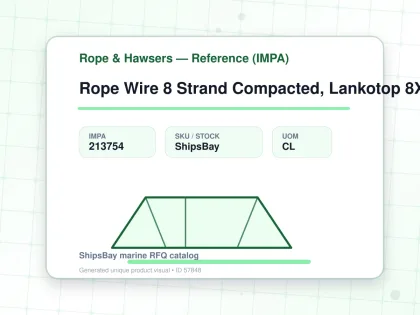 Rope Wire 8 Strand Compacted, Lankotop 8X26 36Mmdiax200Mtr - Rope & Hawsers — Reference (IMPA) - IMPA 213754 - UOM CL