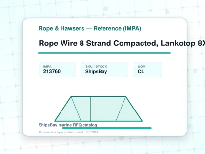 Rope Wire 8 Strand Compacted, Lankotop 8X26 48Mmdiax200Mtr - Rope & Hawsers — Reference (IMPA) - IMPA 213760 - UOM CL