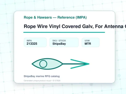 Rope Wire Vinyl Covered Galv, For Antenna O.d.14X16Mm - Rope & Hawsers — Reference (IMPA) - IMPA 213325 - UOM MTR
