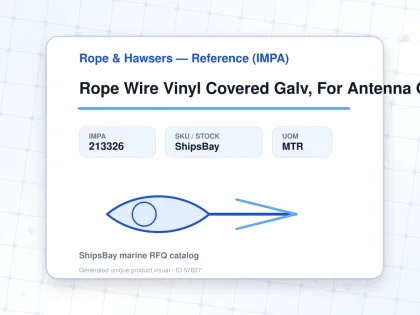 Rope Wire Vinyl Covered Galv, For Antenna O.d.16X18Mm - Rope & Hawsers — Reference (IMPA) - IMPA 213326 - UOM MTR